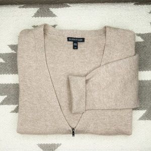 Eileen Fisher Cashmere Zip Cardigan SZ Large